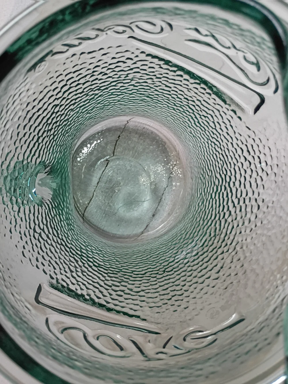 vintage green pebbled glass Coca-Cola pitcher 64 Ounces